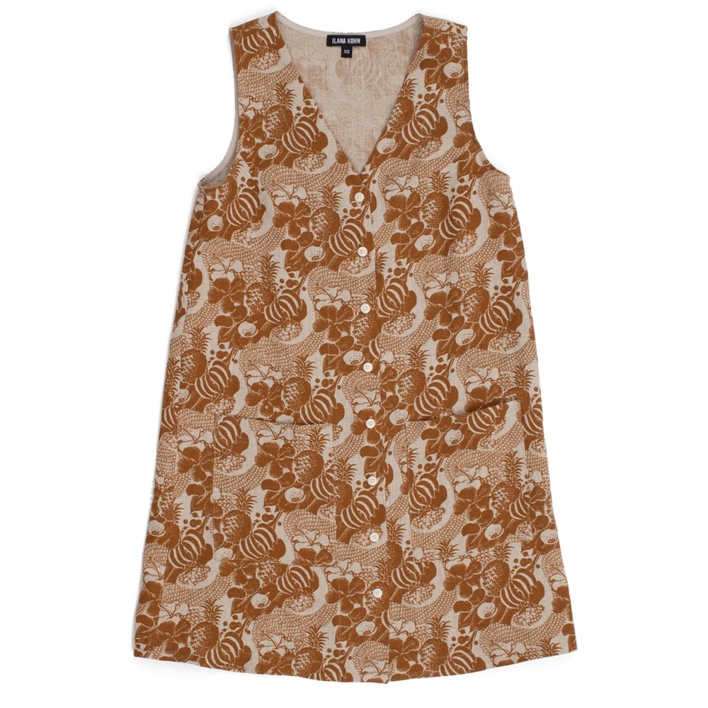 NWOT Ilana Kohn Audrey Dress, pineapple print, mini dress, 3X, XXL